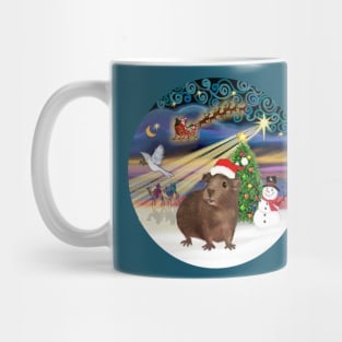 "Christmas Magic" with a Cute Brown Guinea Pig Mug